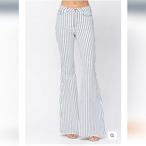 Judy Blue striped flare jeans